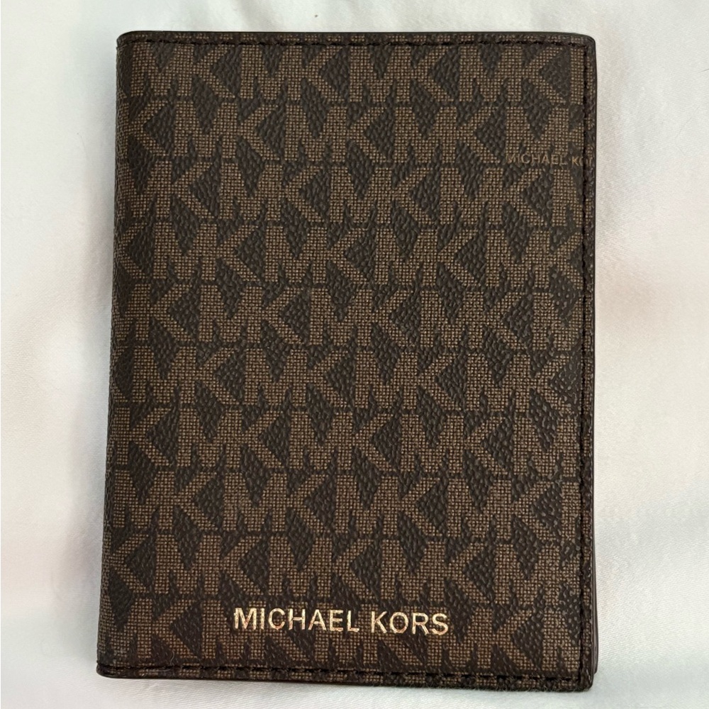 Michael Kors Dark Brown Monogram Travel Wallet